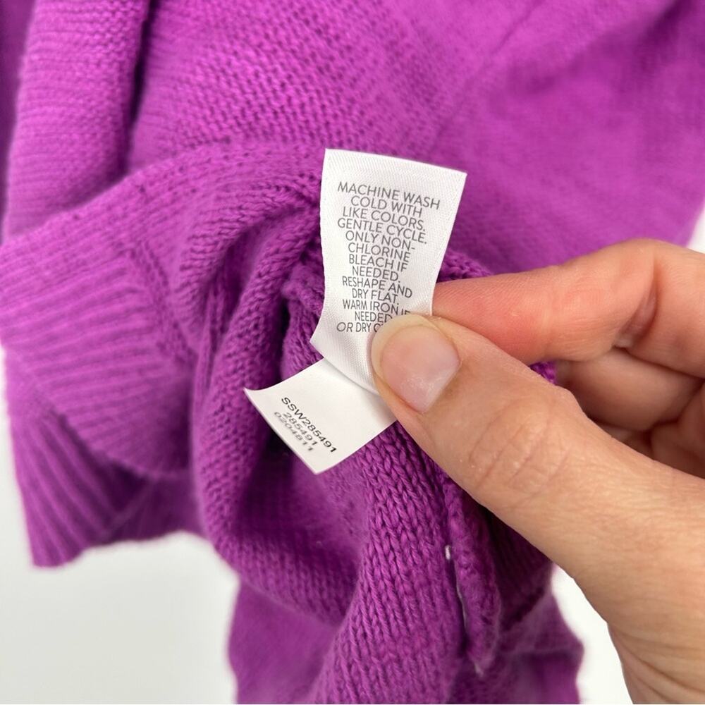 J. Jill 100% Cotton Purple V-Neck‎ Sweater Size XS - Picture 6 of 7